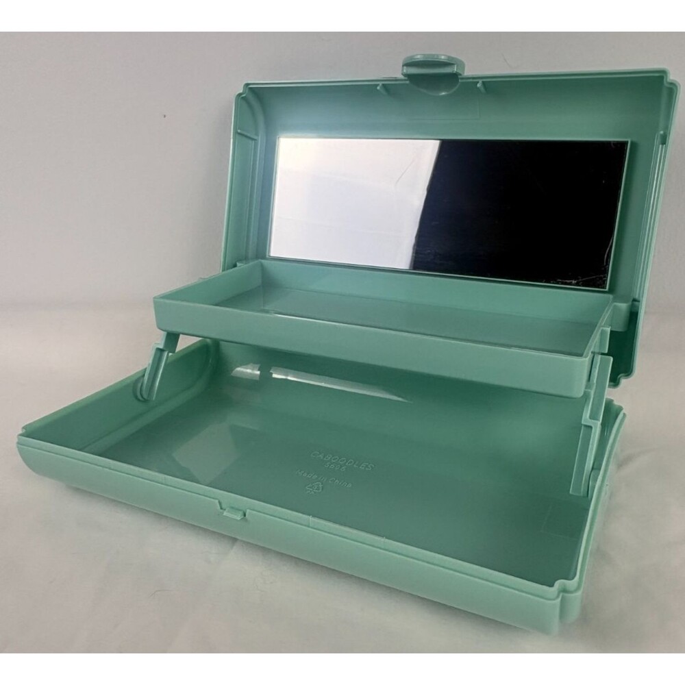 Caboodles 5606 Mint Green Makeup Case Mirror Tray Organizer Y2K 90s Vintage